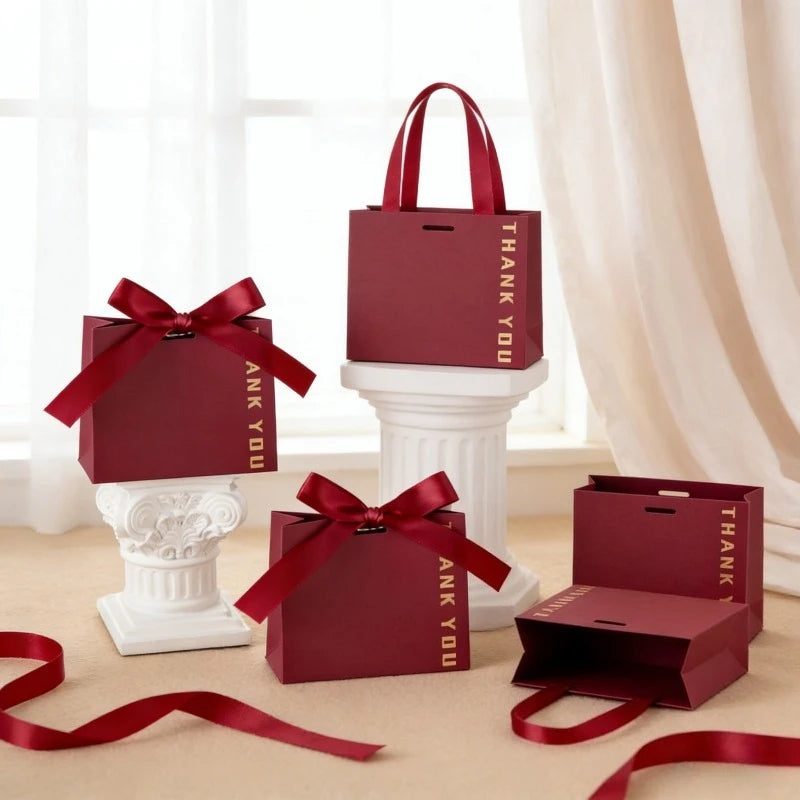 Thank You Gift Box Bow Ribbon Party 10 Pcs
