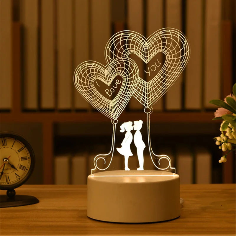 Personalized 3D LED Night Light USB Decor