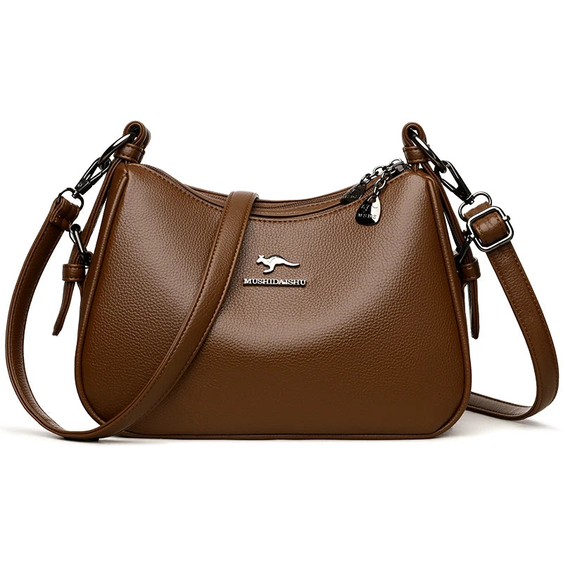 Women's Retro Minimalist Leather Crossbody Bag