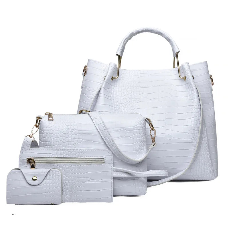 Leather Shoulder Bag Set