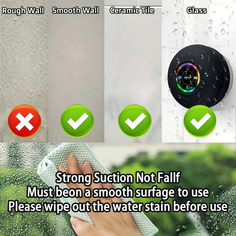Portable Waterproof Bluetooth Speaker with LED