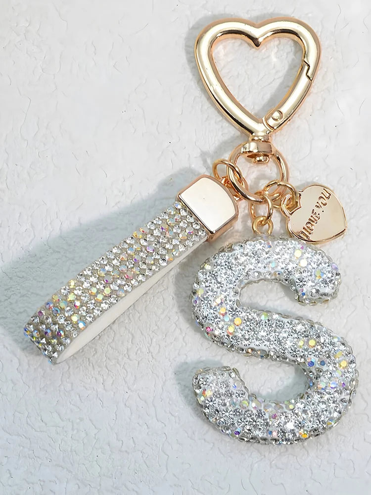 Crystal Initial Letter Keychain