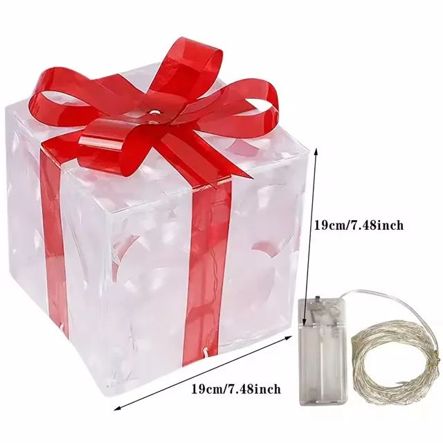 LED Glowing Christmas Gift Box Outdoor Decor