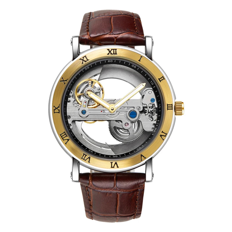 Golden Skeleton Automatic Watch