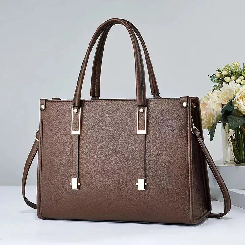 Leather Shoulder Tote Bag