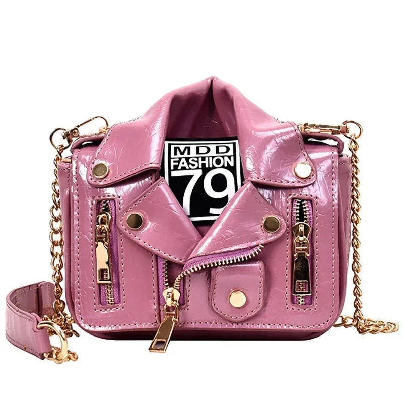 Women's PU Leather Motorcycle Shoulder Bag