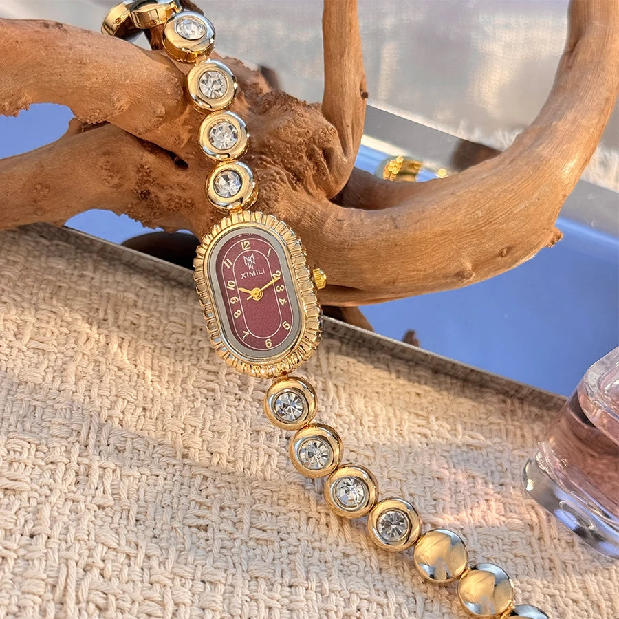 Oval Diamond Bracelet Quartz Watch