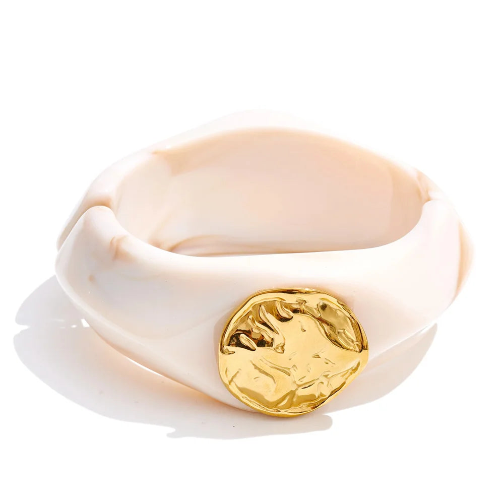 Resin Wide Bangle Bracelet