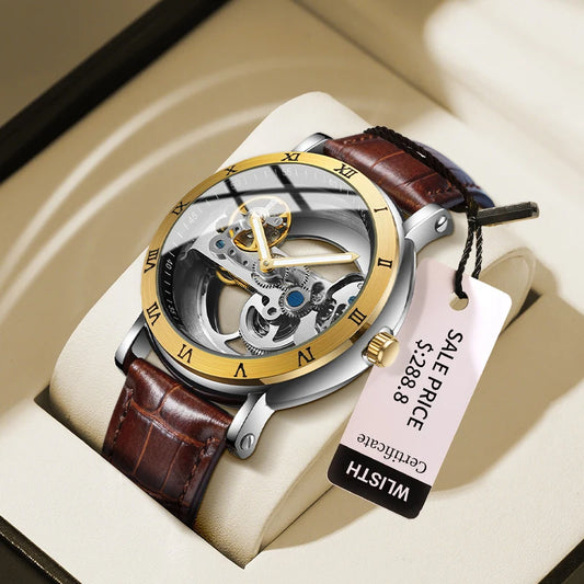 Golden Skeleton Automatic Watch