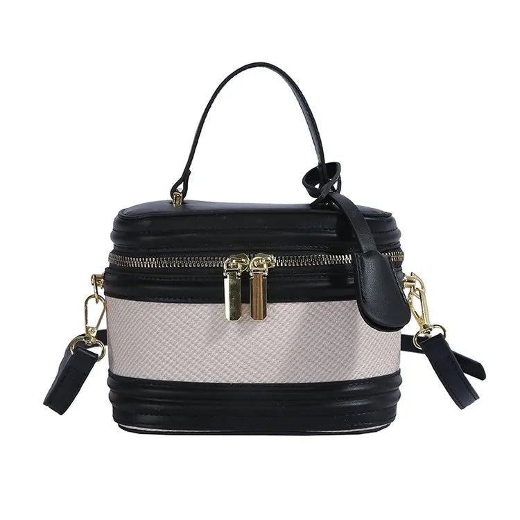 Women's Color Block Leather Shoulder Bag