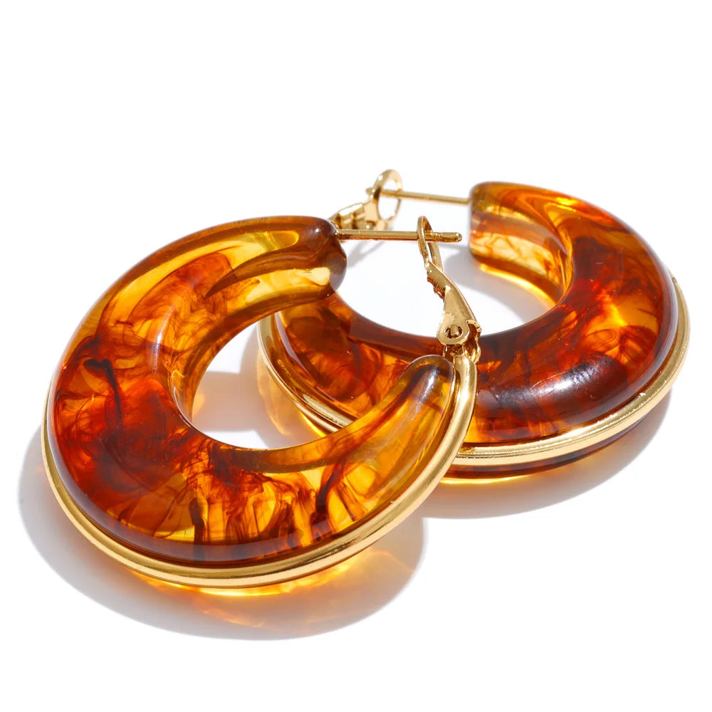 Chunky Acrylic Hoop Earrings