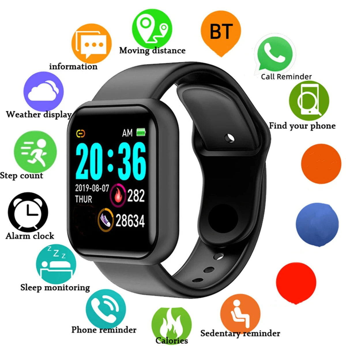 Smart Watch with Fitness Monitor for Android & iOS