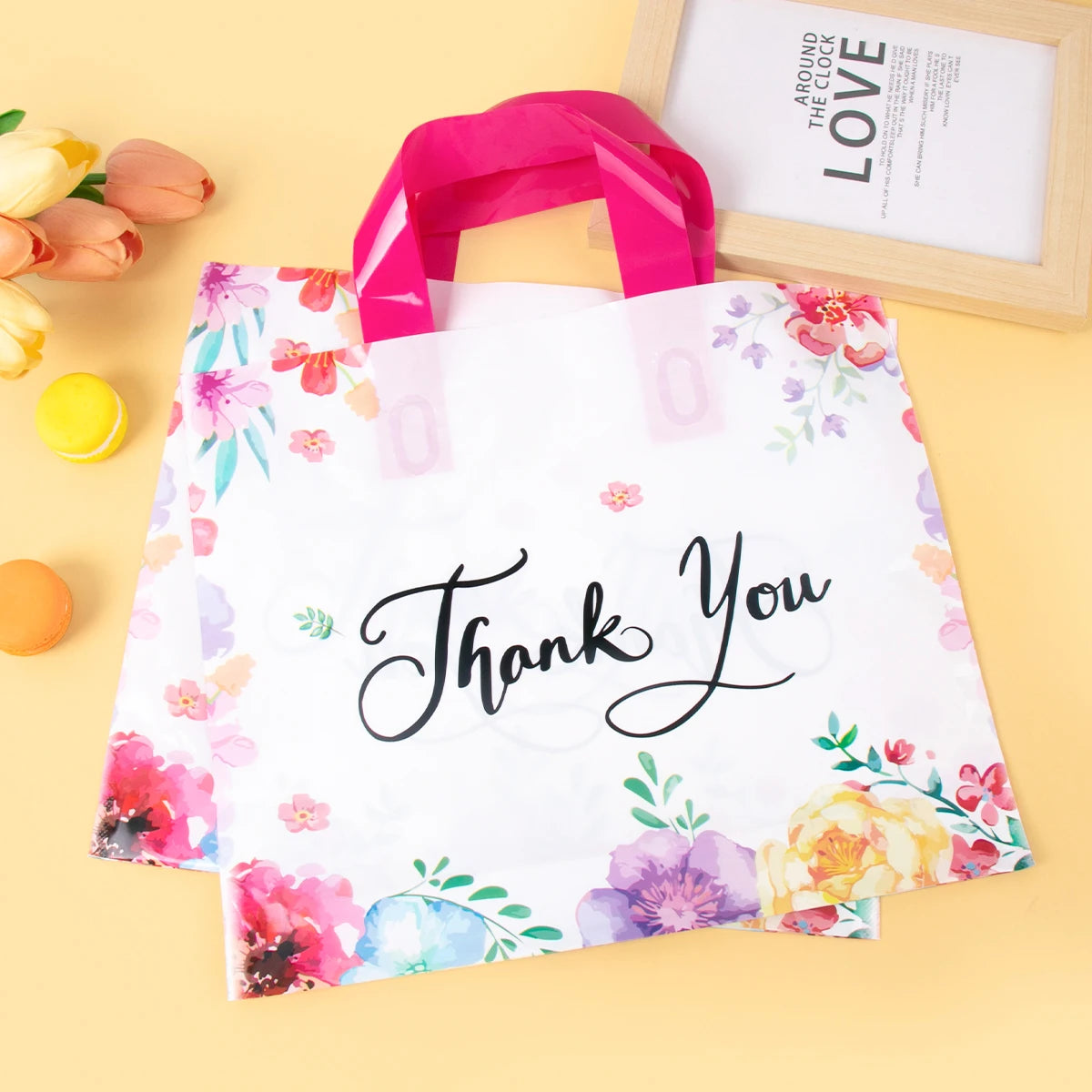 Thank You Floral Tote Bag Wedding Party 10 Pcs