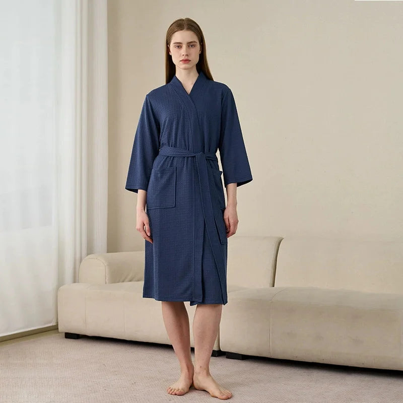 Waffle Pattern Couple Robe
