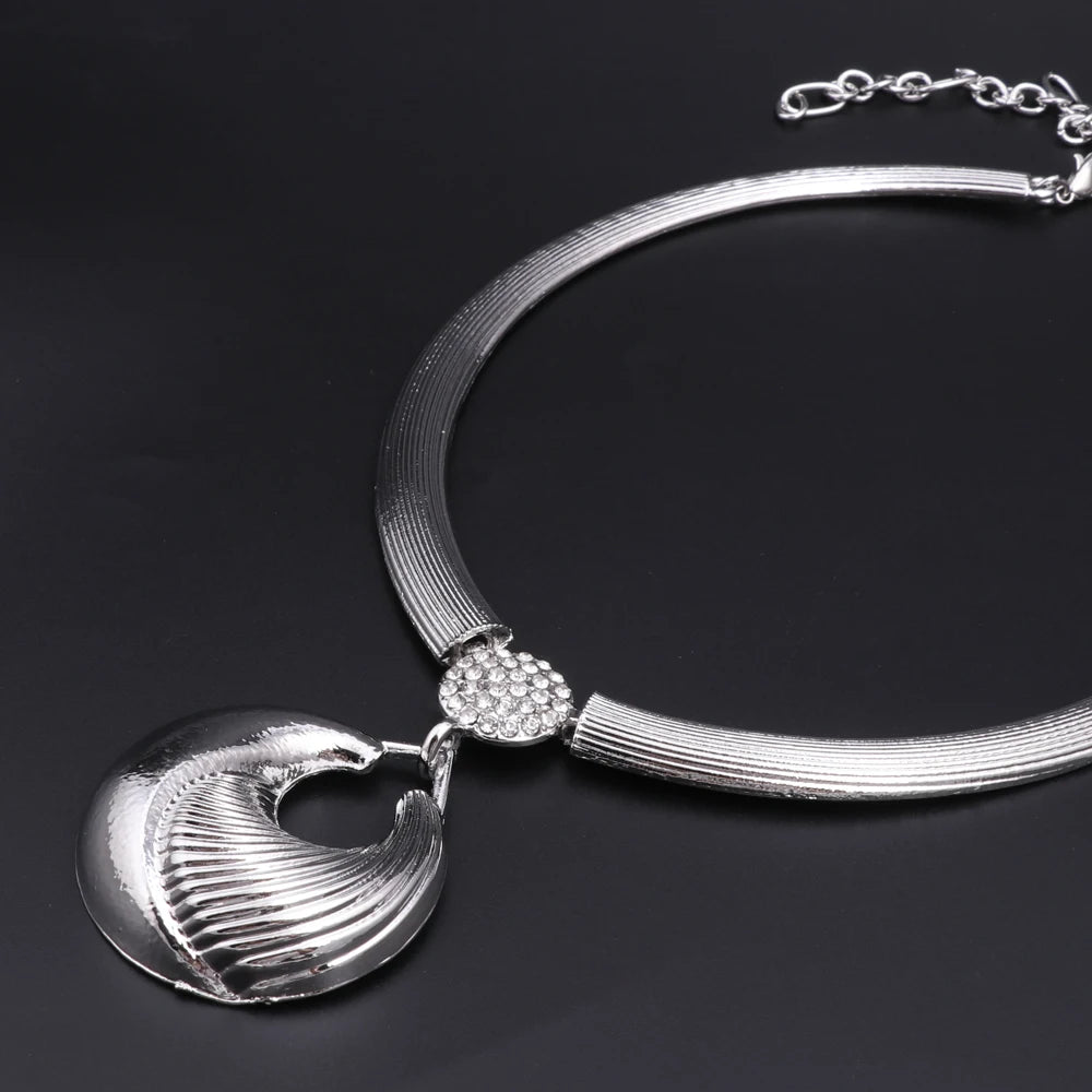 Dubai Silver Luxury Jewelry Set