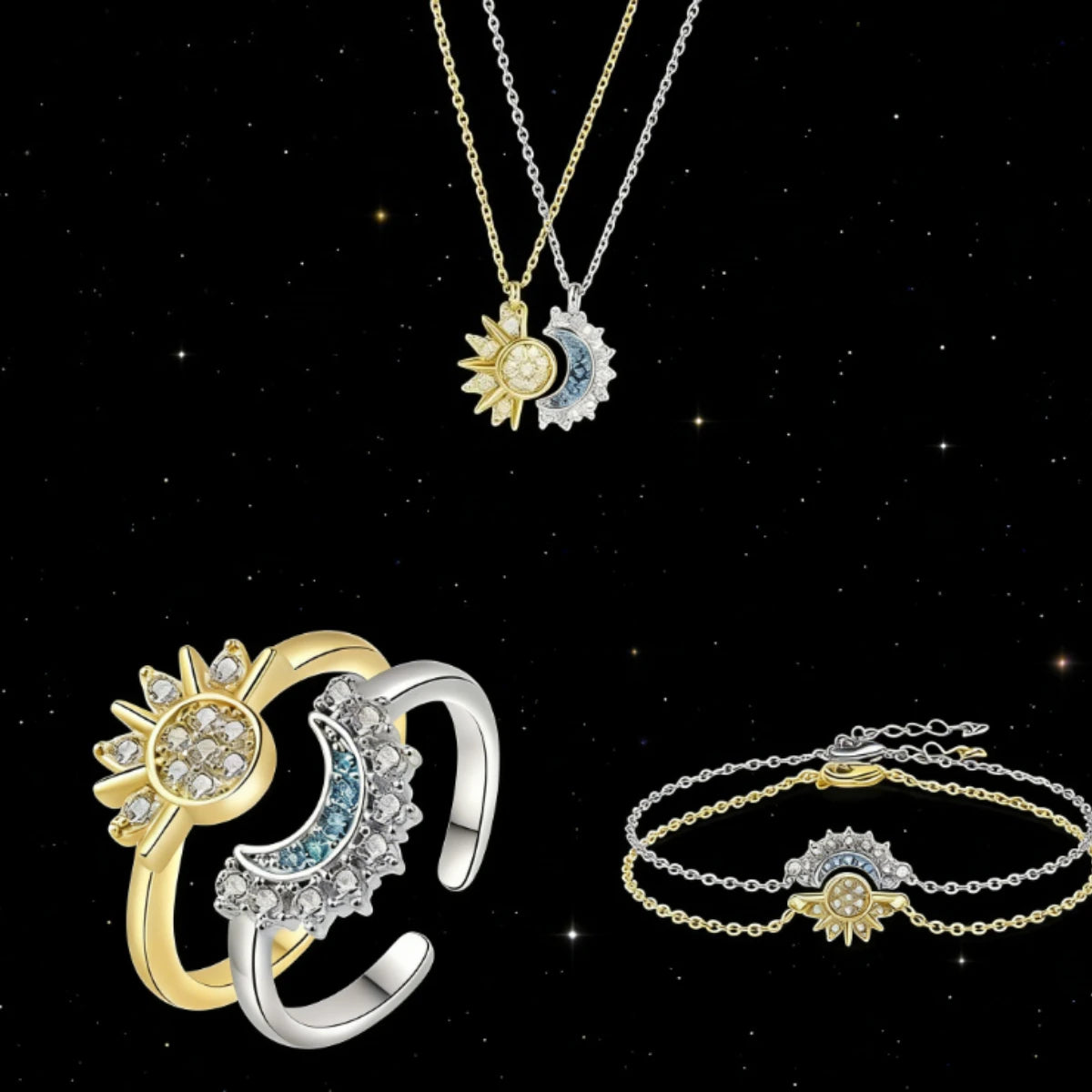 Sun Moon Couple Jewelry Set