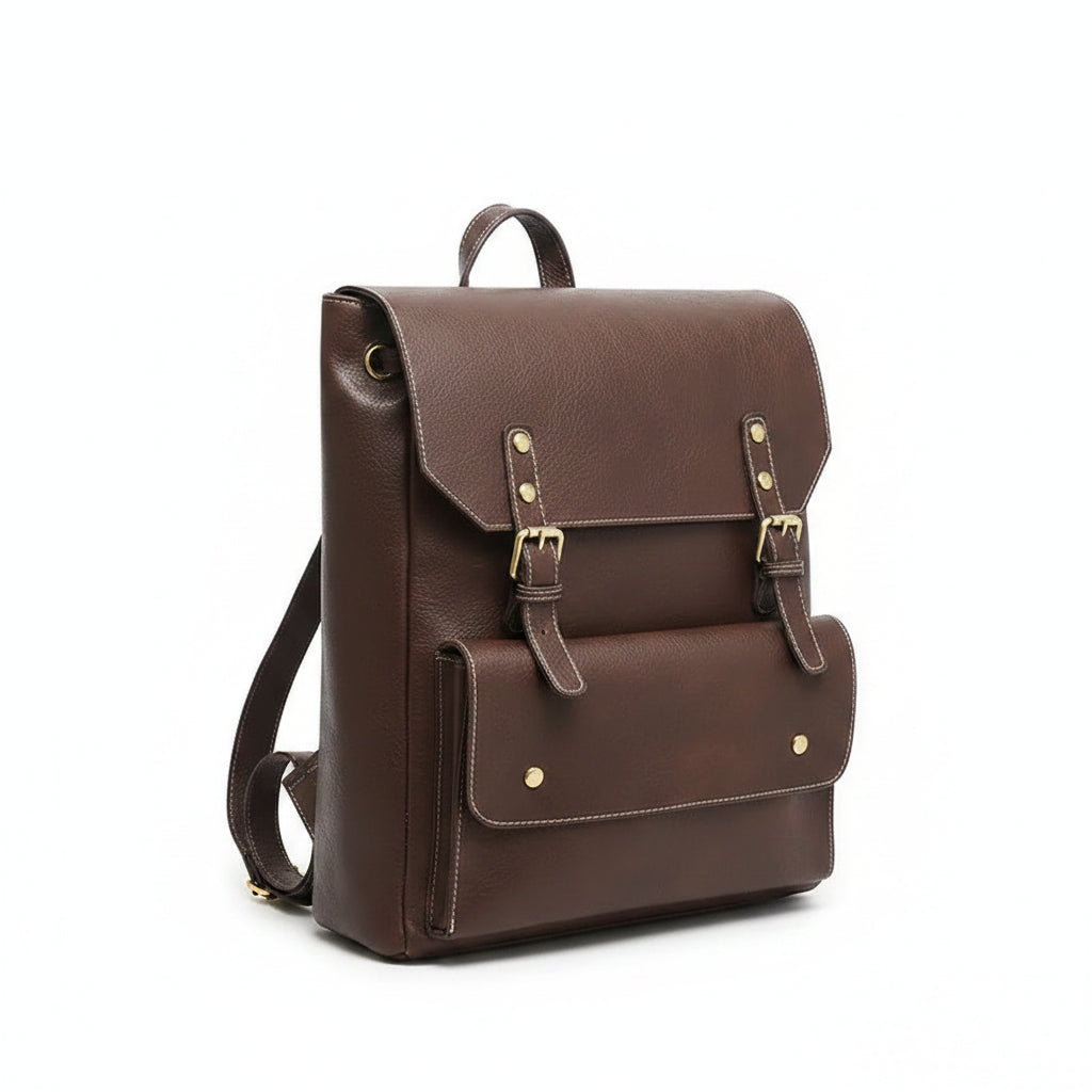 Vintage Leather School Backpack