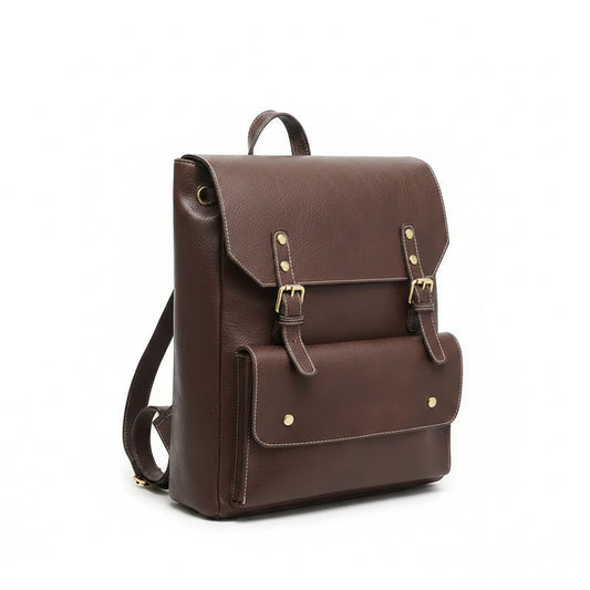 Vintage Leather School Backpack