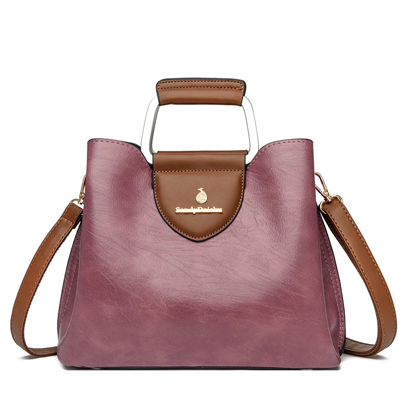 Women's Genuine Leather Luxury Tote Handbag