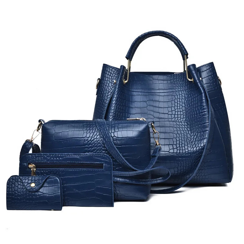 Leather Shoulder Bag Set