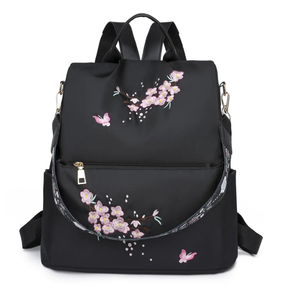 Floral Nylon Backpack Large