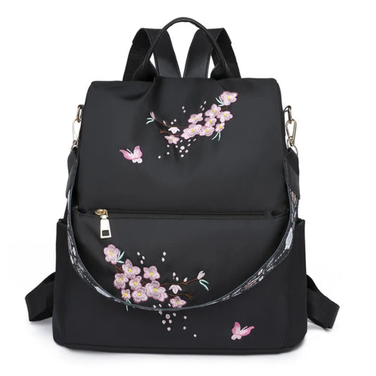 Floral Nylon Backpack Large