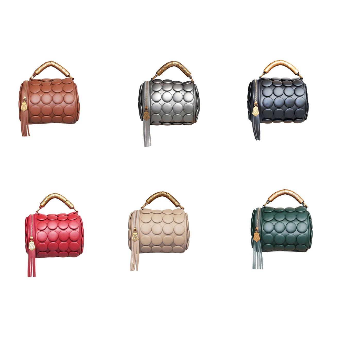 Women's Leather Bucket Messenger Tote Bag