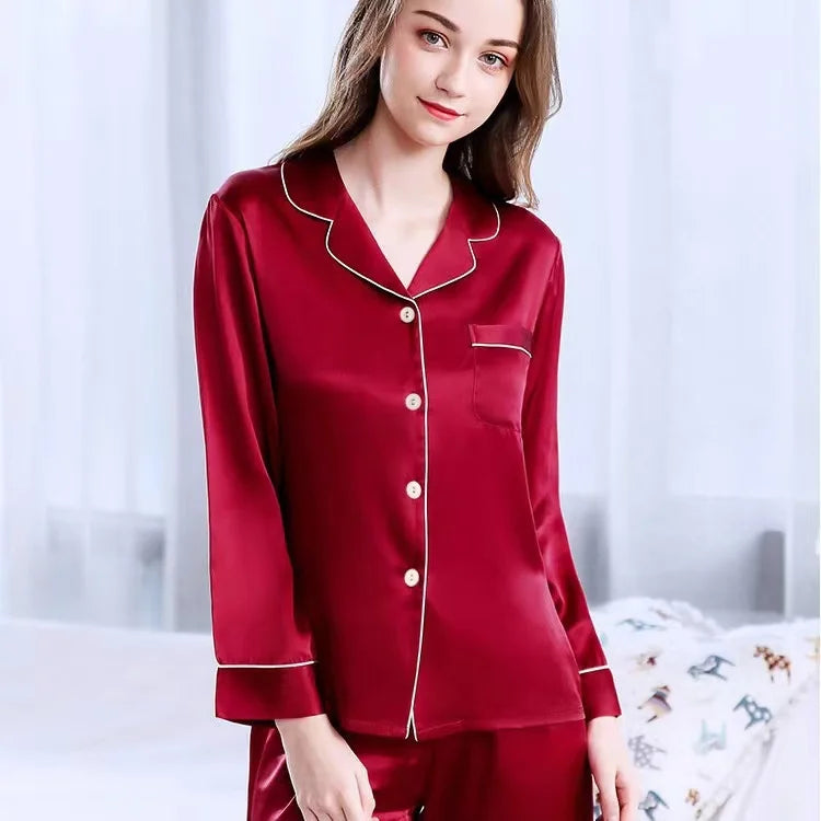 Custom Satin Couple Pajama Set Gift