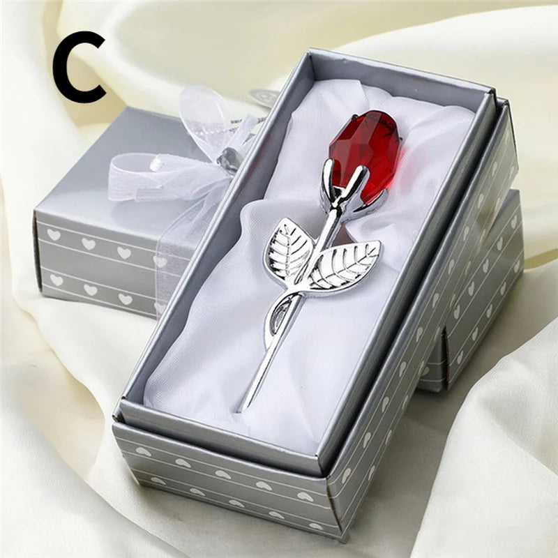 Crystal Rose Figurine Wedding Decor Gift