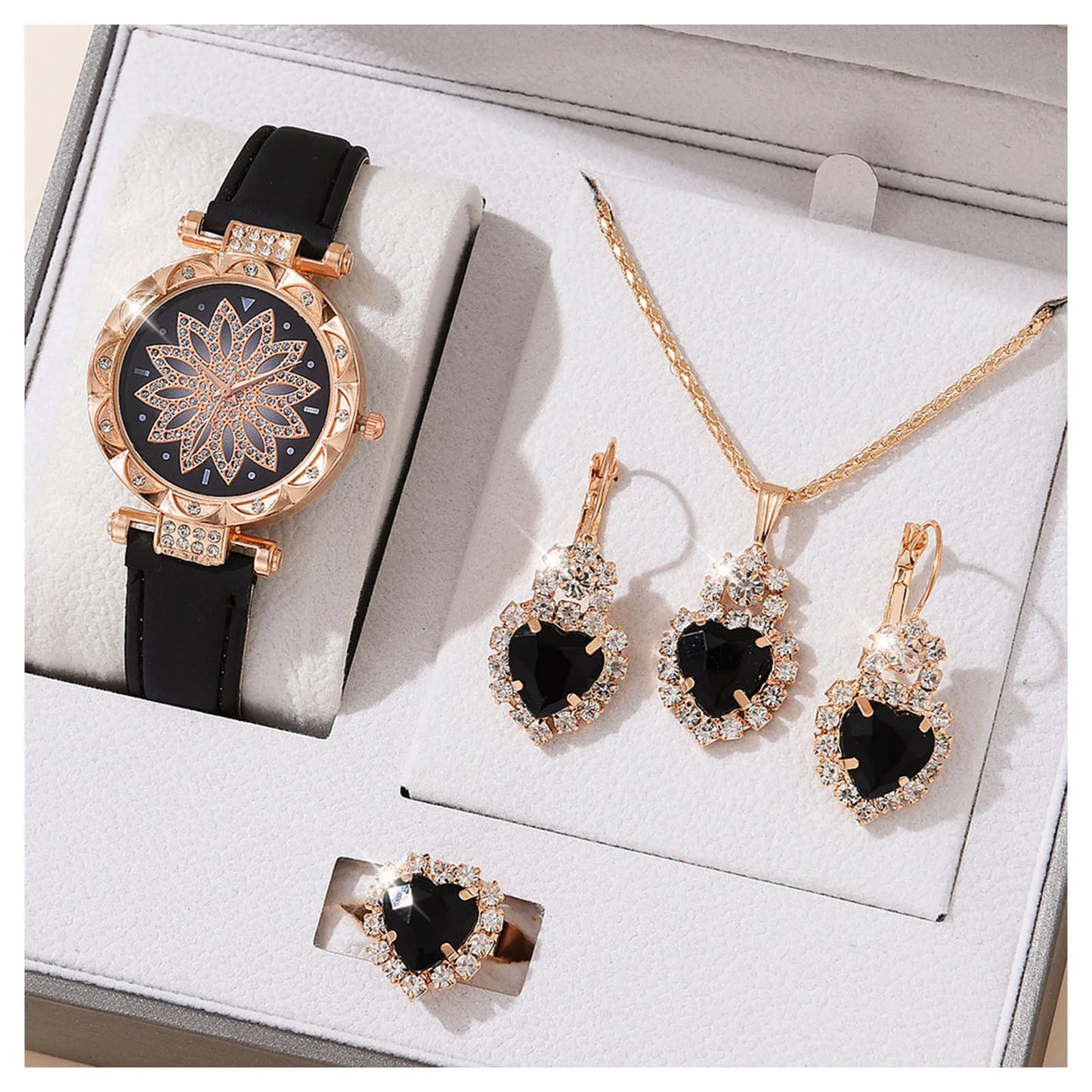 Women's Crystal Watch Jewelry Gift Set