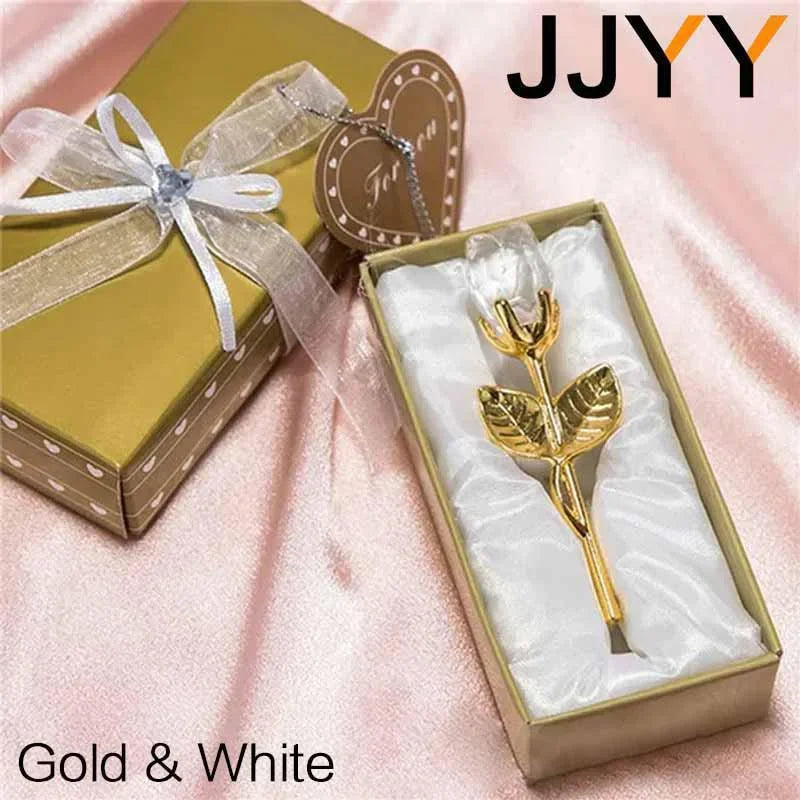 Crystal Rose Statue Gift Box Wedding Decor
