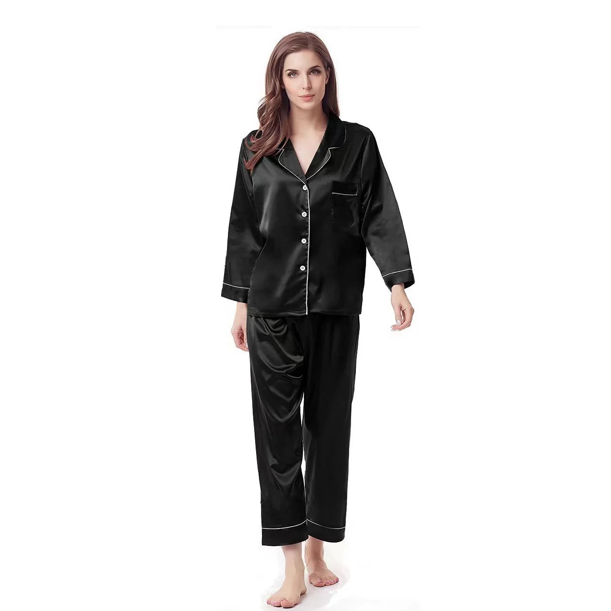 Custom Satin Couple Pajama Set Gift