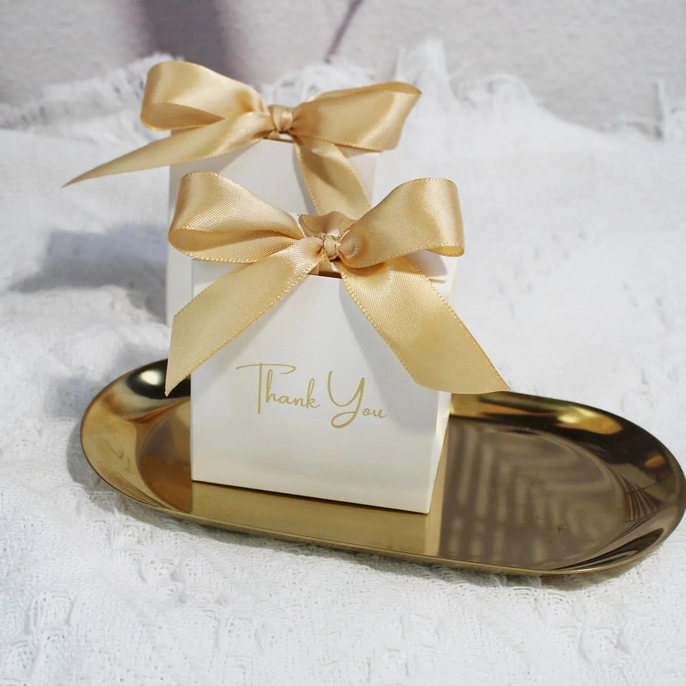 Small Gift Box Ribbon Candy Wedding 10 Pcs