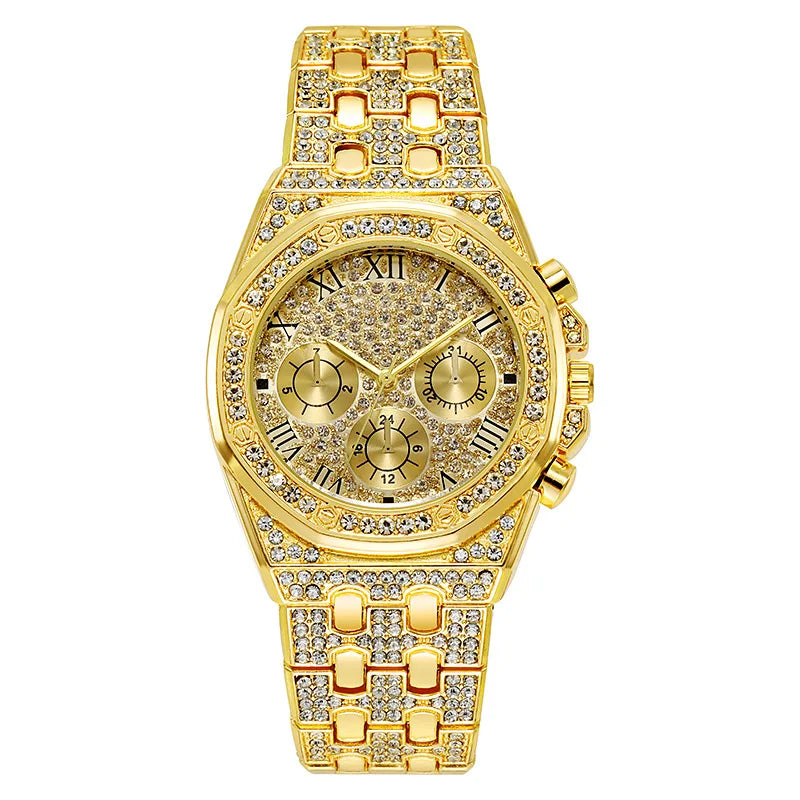 Crystal Gold Men Watch