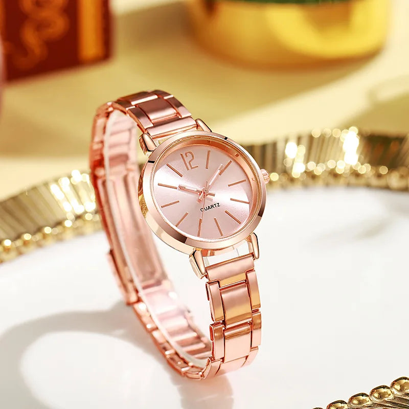 Gold Quartz Women Watch