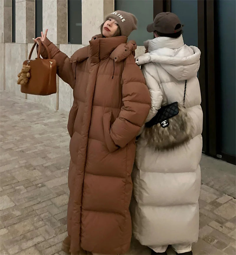 Long Korean Cotton Women Parka