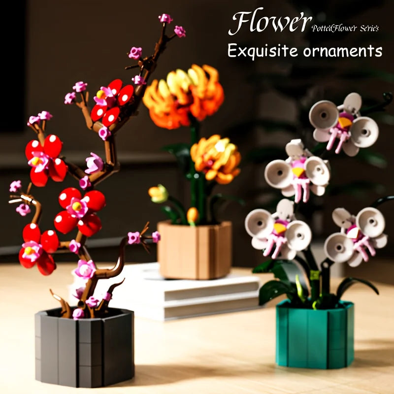 Miniature Orchid Flower Building Blocks Gift