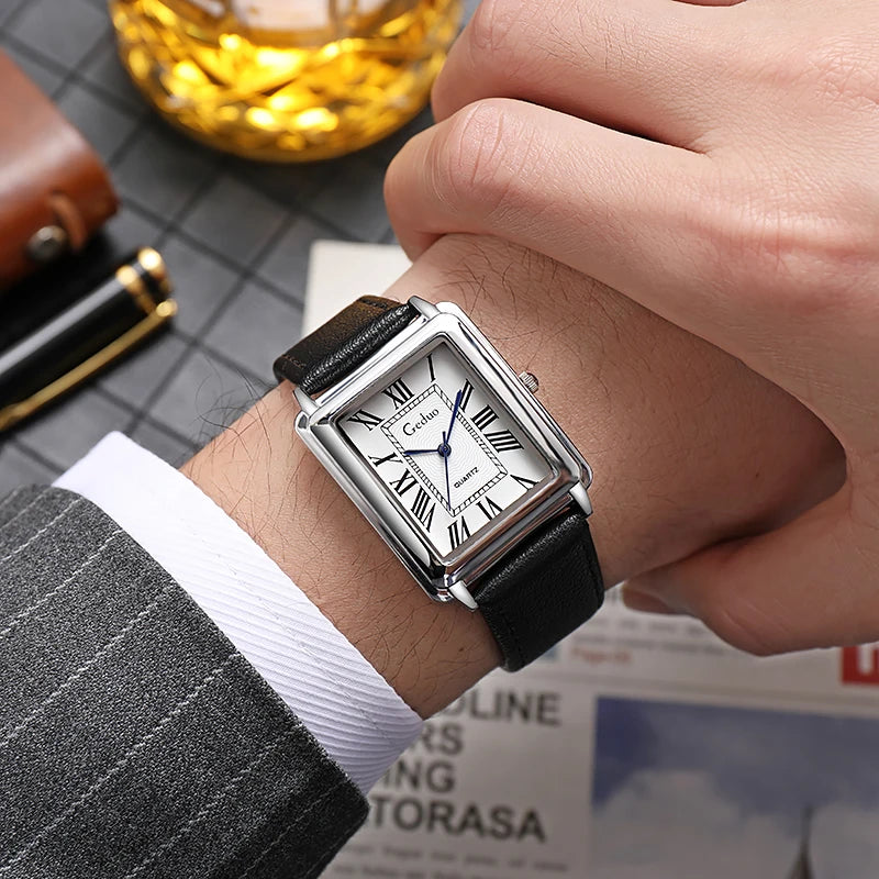 Men's Fashion Leather Strap Quartz Watch