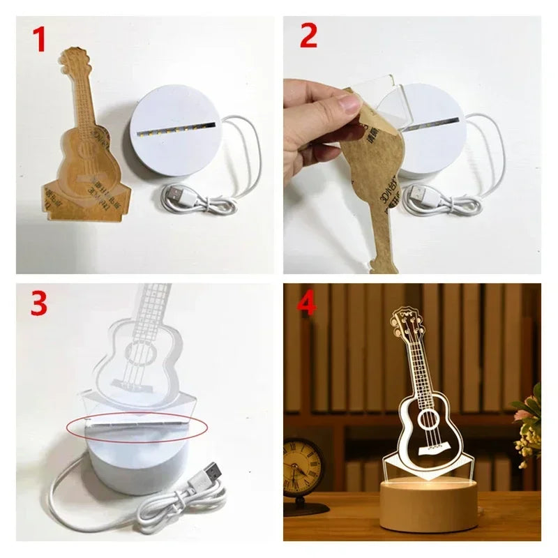 Personalized 3D LED Night Light USB Decor