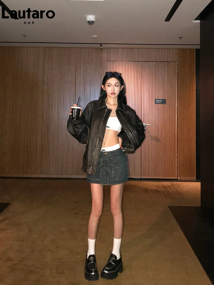 Distressed Faux Leather Jacket