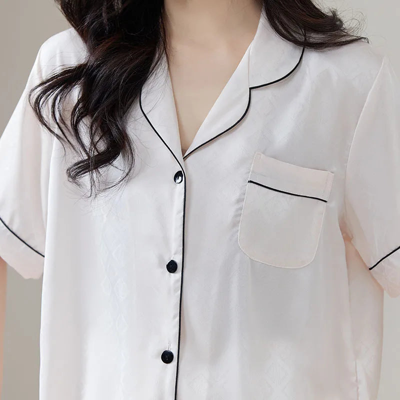 Ice Silk Couple Pajama Set