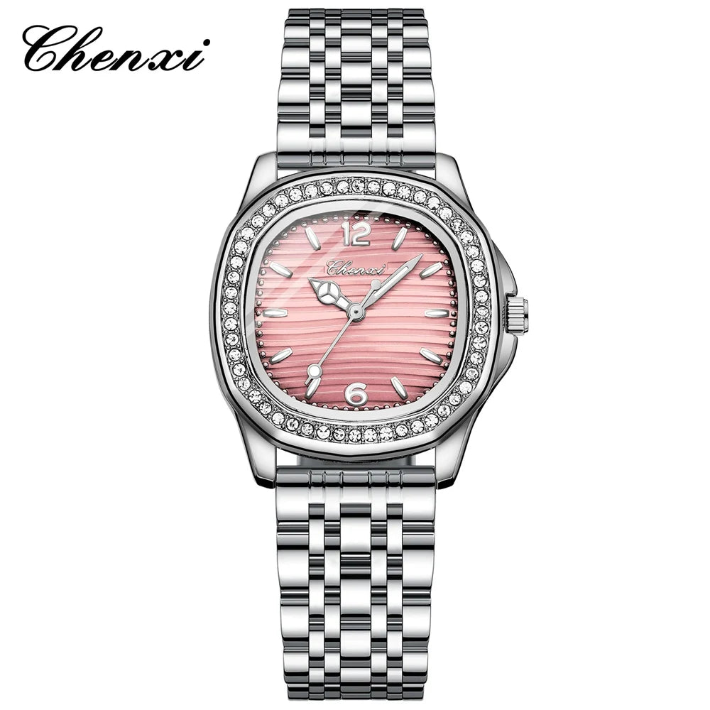 CHENXI Square Dial Steel Ladies Watch