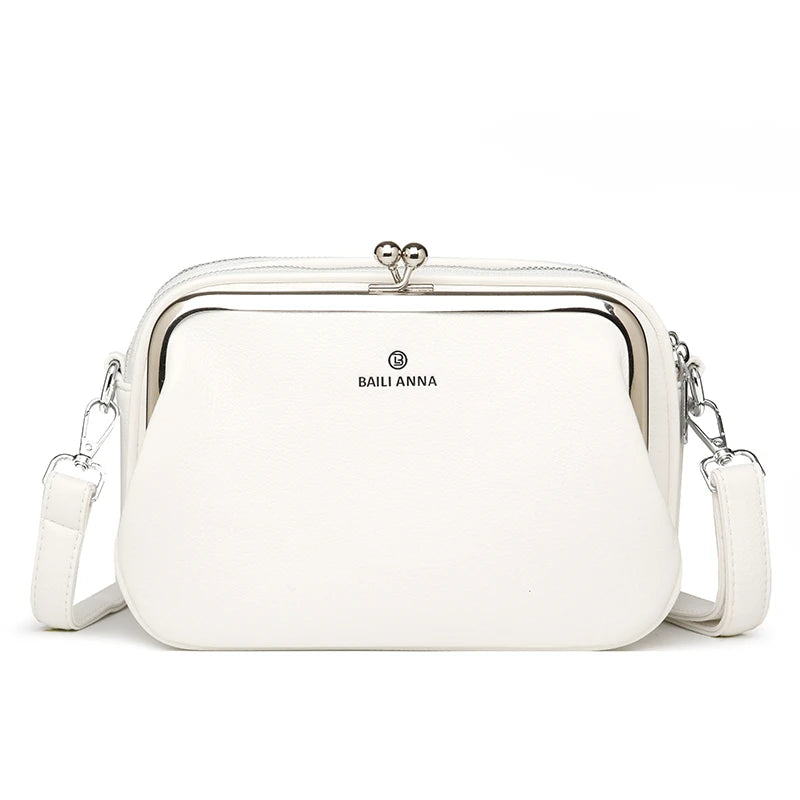 Women's Soft Leather Multi-Pocket Crossbody Bag