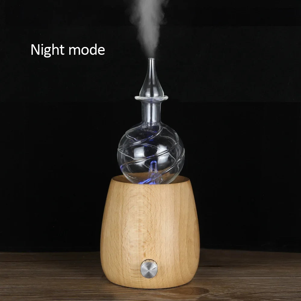 Waterless Nebulizer Wood Glass Oil Diffuser