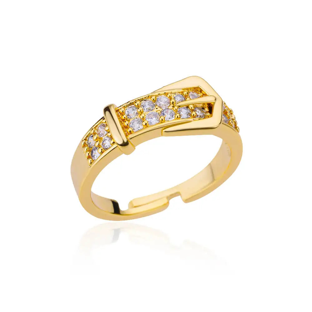 Zircon Steel Belt Finger Ring