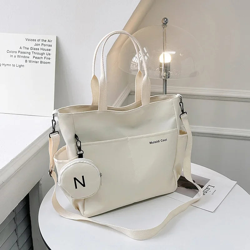 Canvas Crossbody Tote Bag
