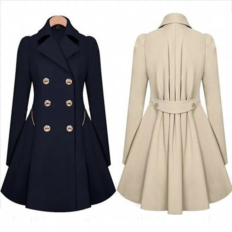 A-Line Button Women Trench Coat