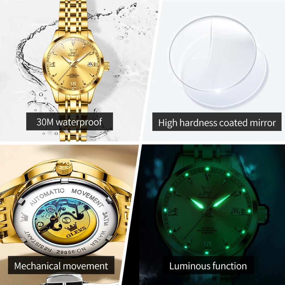 OLEVS Automatic Steel Ladies Watch