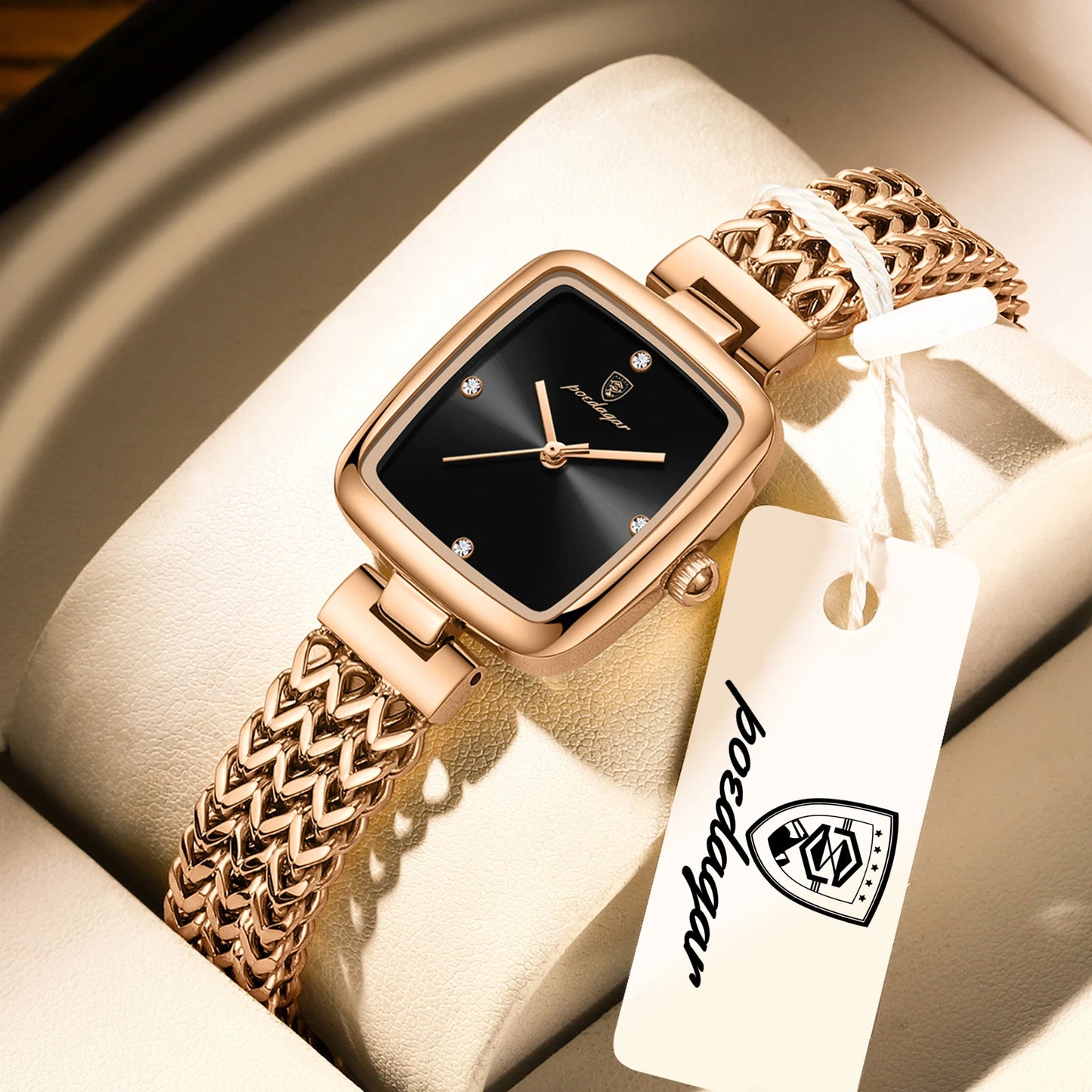 POEDAGAR Square Women Watch