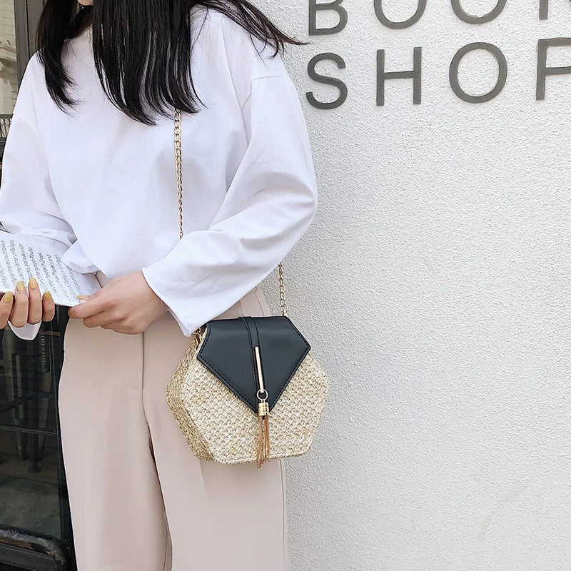 Rattan Woven Bohemian Shoulder Bag